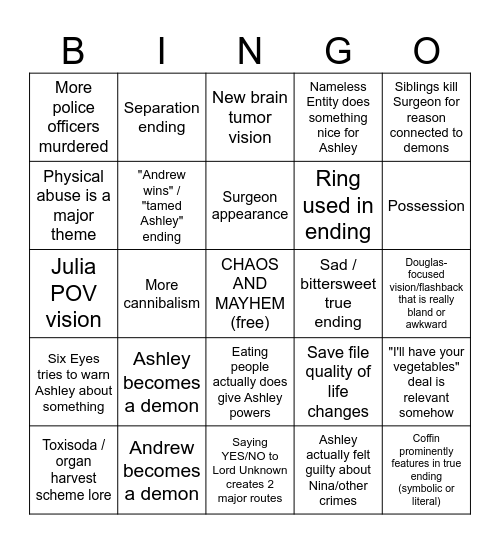 DECAY PART 2 Bingo Card