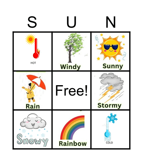 WEATHER BINGO Card