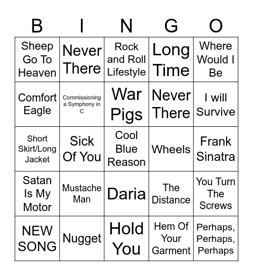 CAKE Bingo Card