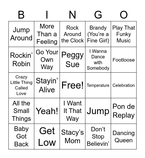 Grooving with McGrath Bingo Card