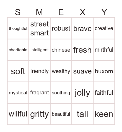 partner buddy bingo Card