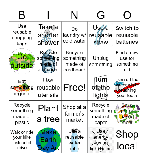 Earth Day BINGO Card