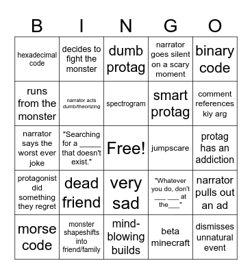 Minecraft ARG Bingo Card