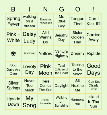 Songs about Spring/Eclipse ! Bingo Card