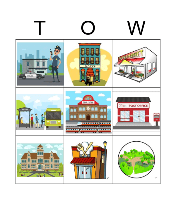 PLACES IN TOWN Bingo Card