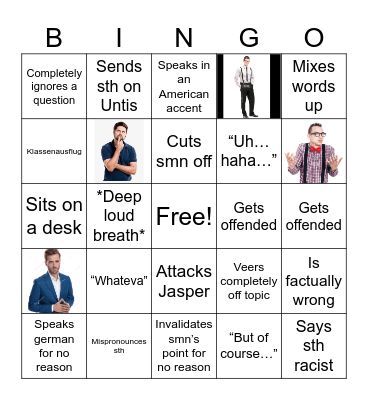 English bingo Card