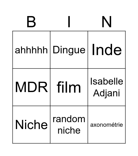 Pauline Bingo Card
