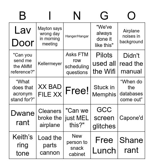 FTM Weekly Bingo Card