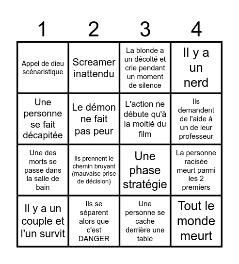 Le sifflet Bingo Card