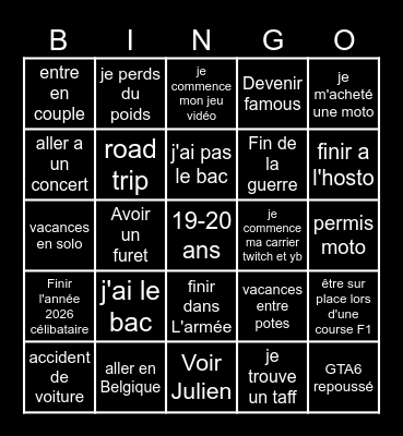 Bingo Life Bingo Card