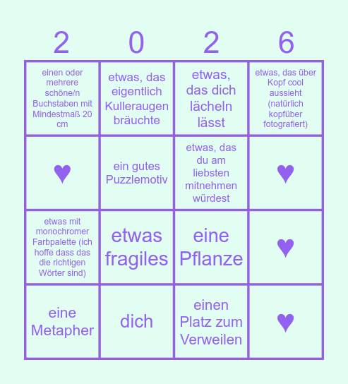 Fotochallenge Bingo Card