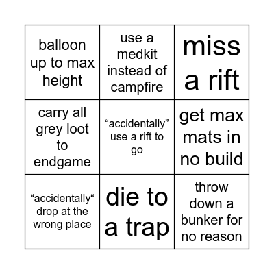 Fortnite Bingo Card