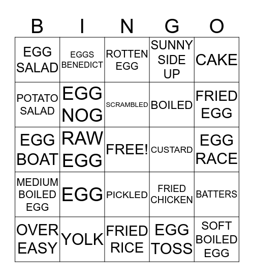 EGG-STRA SPECIAL DELIVERY Bingo Card