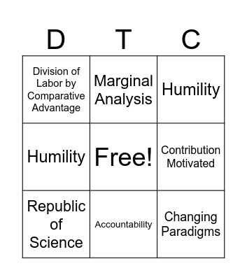 PBM 3/23 Bingo Card