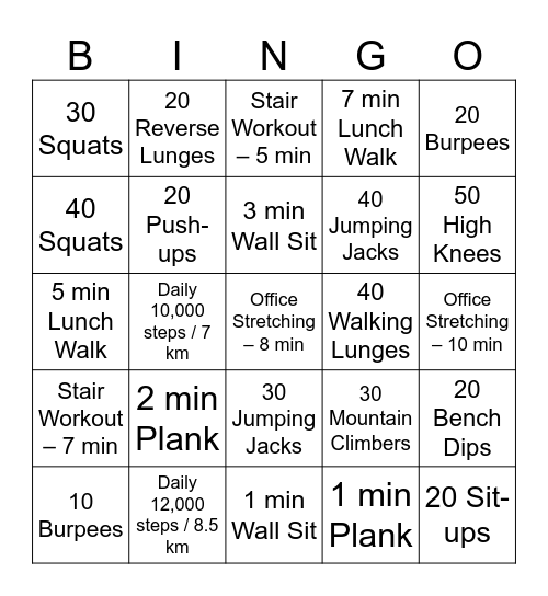 Office Bingo 2026 Bingo Card