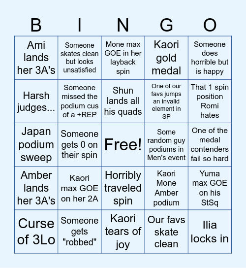Worlds Predictions Bingo Card