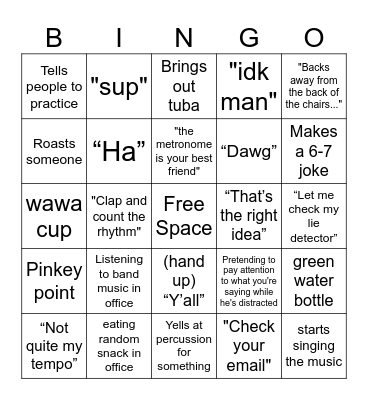 Mr. Gelatka Bingo Card