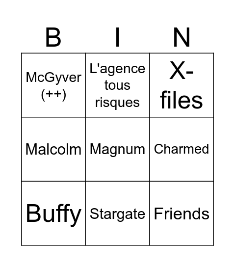 Series Bingo Card