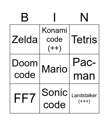 Films Bingo Card