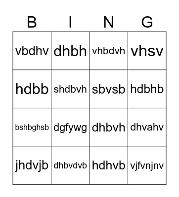 Bingo Time! Bingo Card