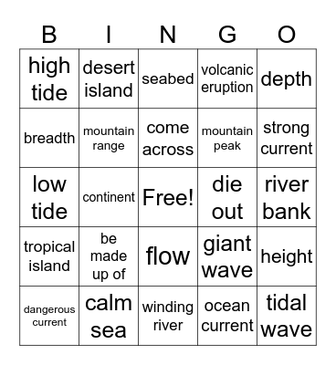 Focus 3 Unit 5 Bingo Card