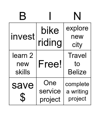 Angelina 2026 Bingo Card