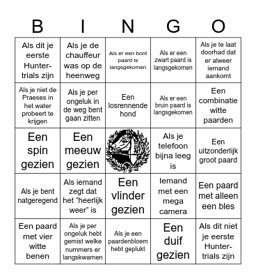 Huntertrials Bingo Card