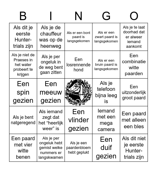 Huntertrials Bingo Card