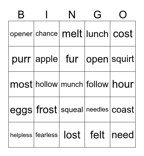 March Bingo Card