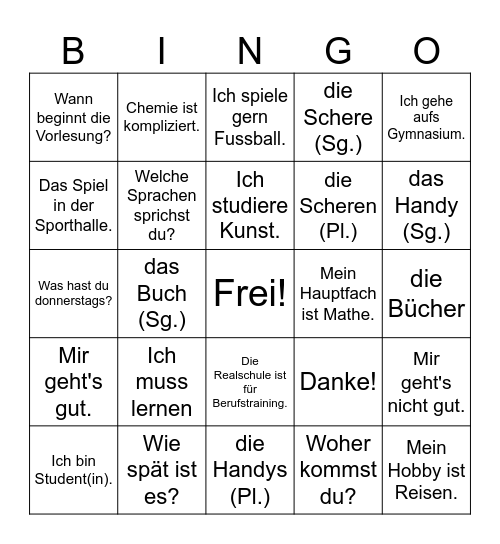 Midterm-Training Bingo Card