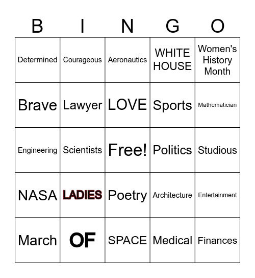 Women's History Month Bingo Card