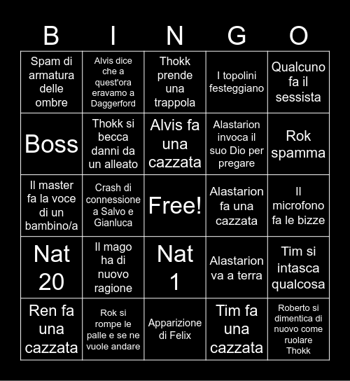 BORAVINGO Bingo Card
