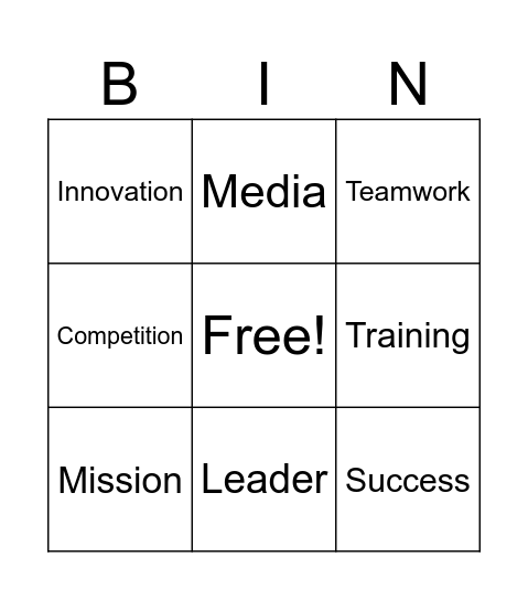 DECA Bingo Card
