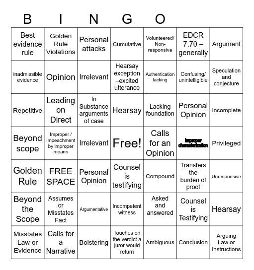 Bingo Board # Bingo Card