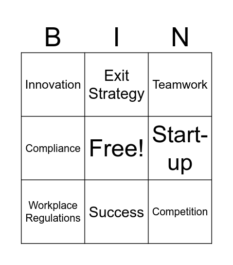 DECA Bingo Card