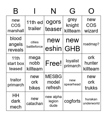 Adepticon Bingo Card