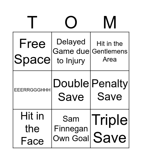 Tom Holbrook Bingo Card