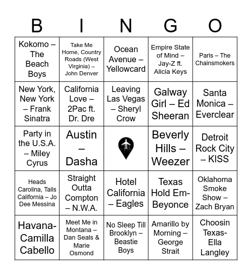 Map Jams (Full) Bingo Card
