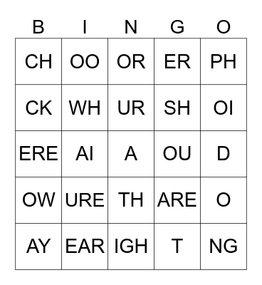 Phonics Bingo! Bingo Card
