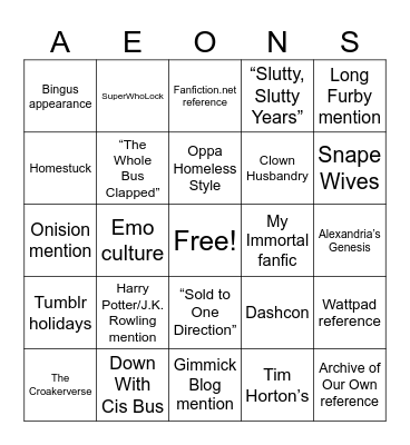 Strange Aeons Bing0 Bingo Card