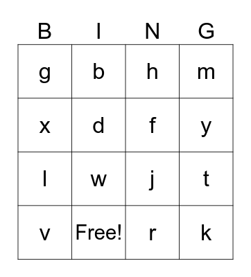 ABC BINGO Card