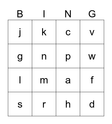 ABC BINGO Card
