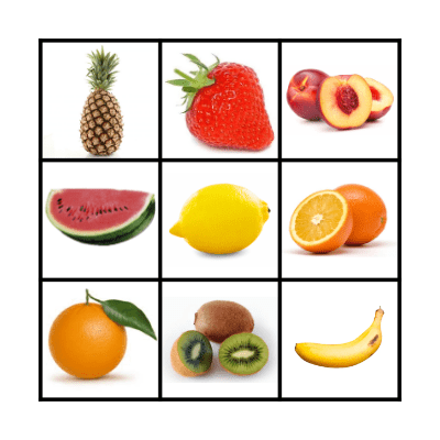 FRUIT Bingo Card