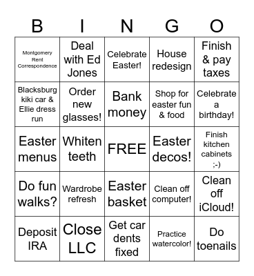 April Bingo! Bingo Card