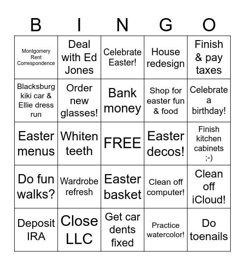 April Bingo! Bingo Card