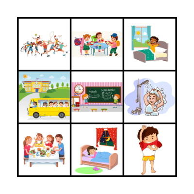 Daily Routines Bingo Card