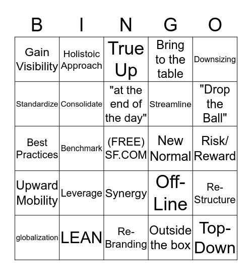 RM Acadamy Bingo Card