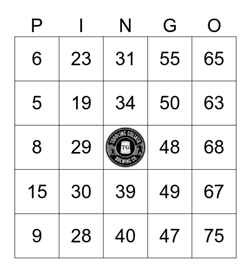 Brunch Spingo x Toppling Goliath Bingo Card