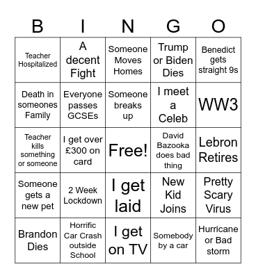 2026 Bingo Card