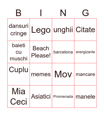 Ririsca Bingo Card